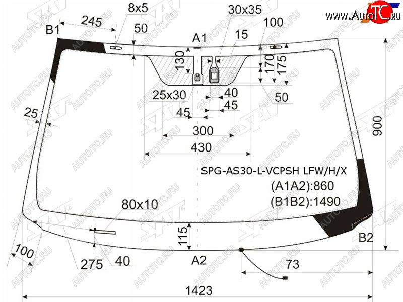 Стекло лобовое с обогревом щеток + дд TOYOTA RAV4 #CA3# 05-12                                        SPG-AS30-L-VCPSH LFW/H/X