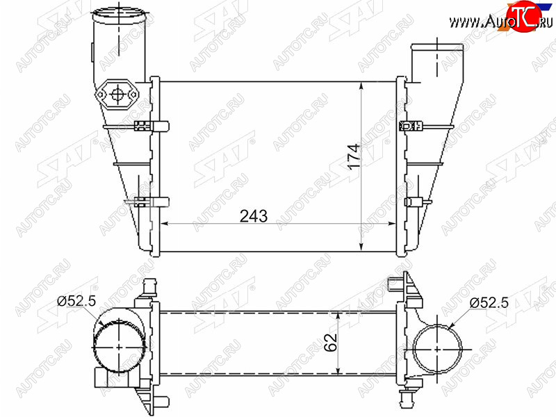 Интеркулер AUDI A4S4 94-98A6 97-04VW PASSAT B5 97-00 ST-058145805G