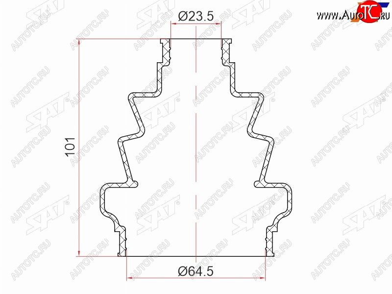 Пыльник шрус внутренний OPEL ASTRA H 04-SIGNUM  03-08VECTRA C 02-08ZAFIRA B 05- ST-105-0014