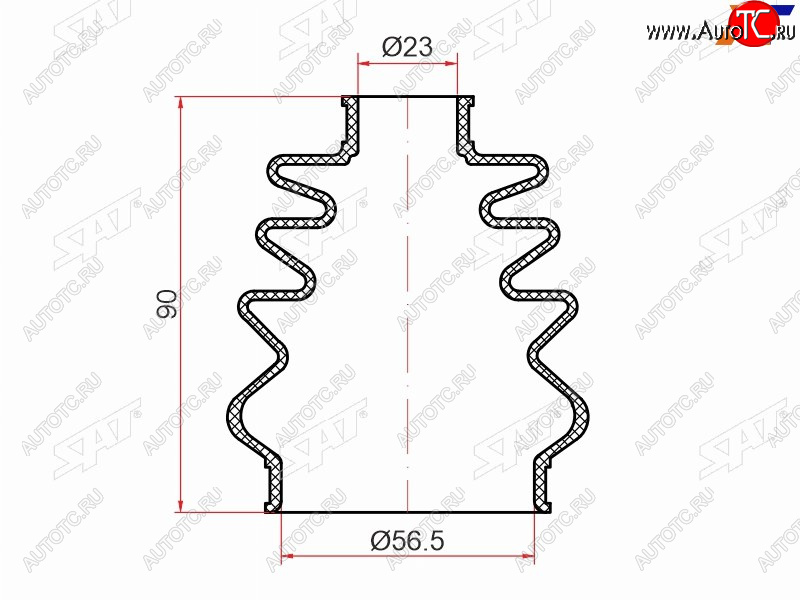 Пыльник шрус наружный CHEVROLET AVEO T200250 05-15LACETTI J200 04-13LANOS T100 05-09 ST-105-0012