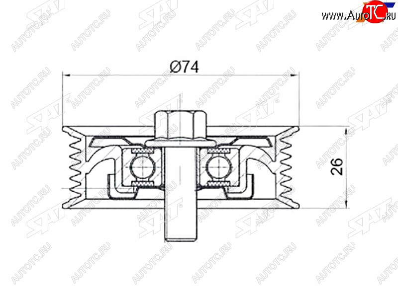 Ролик приводного ремня обводной NISSAN X-TRAIL 09-ELGRAND 10- ST-11925-EA00A