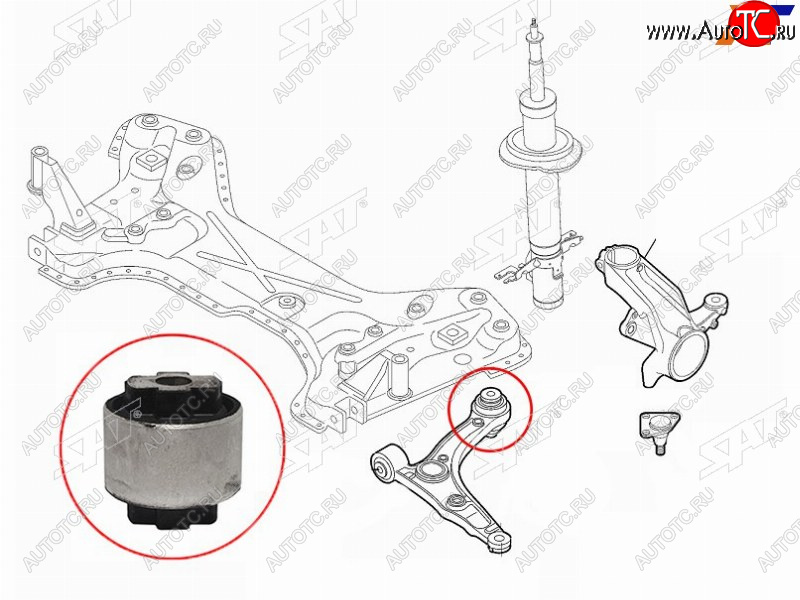 Сайлентблок переденго рычага задний FIAT DUCATO 06-14CITROEN JUMPER 06-14PEUGEOT BOXER 06-14 ST-1352227080-BU2