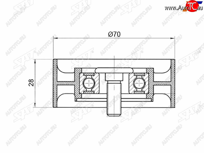 Ролик приводного ремня натяжителя TOYOTA COROLLARAV4AVENSIS 2ADFHV,1ADFTV 05- ST-16620-0R011