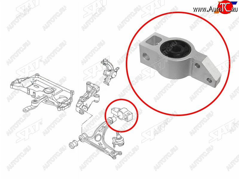 Сайлентблок переднего рычага задний VOLKSWAGEN GOLF 03-16JETTA 05-11SKODA OCTAVIA 04-12YETI 10-RH ST-1K0199232J