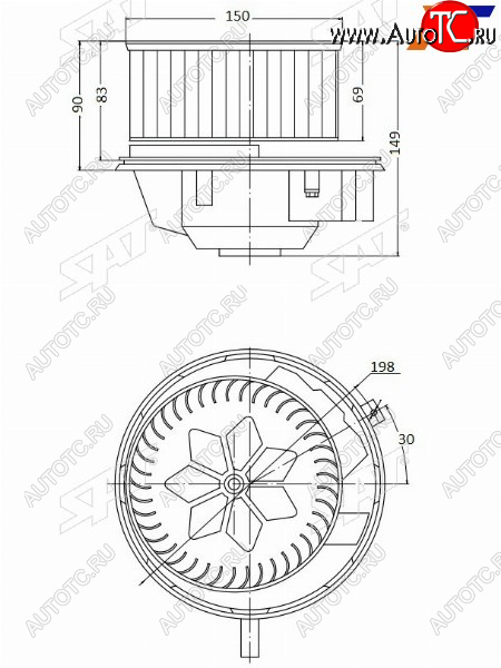 Мотор отопителя салона Audi A3 03-13  Q3 11-19  Skoda Octavia 04-13  Volkswagen Golf 03-19  Jett ST-1K1820015L