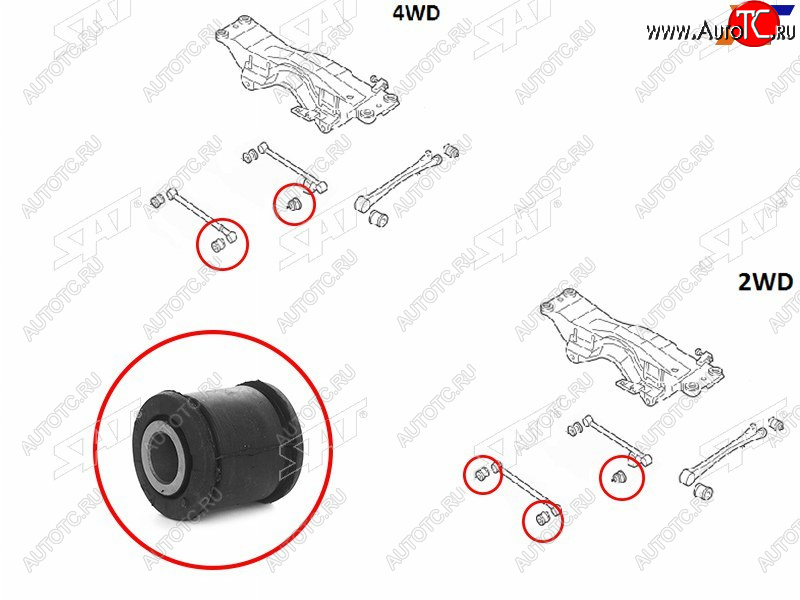 Сайлентблок заднего поперечного рычага SUBARU FORESTER 96-07IMPREZA 92-07LEGACY 89-98 ST-20251-AA000