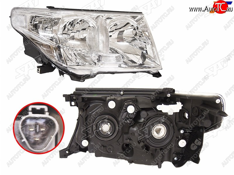 Фара TOYOTA LAND CRUISER 200 07-11 RH галоген, с электрокорректором (Евросвет) ST-212-11M1R-LD-E