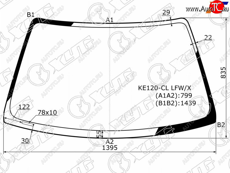 Стекло лобовое Toyota Corolla (E110) 95-01  Sprinter 95-00  Sprinter Carib 95-02 KE120-CL LFW/X