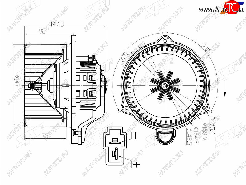 Мотор отопителя салона Datsun mi-Do 14-21  on-DO 14-19  LADA Granta 11-  Granta Cross 18-  Grant ST-21700-8118022-10