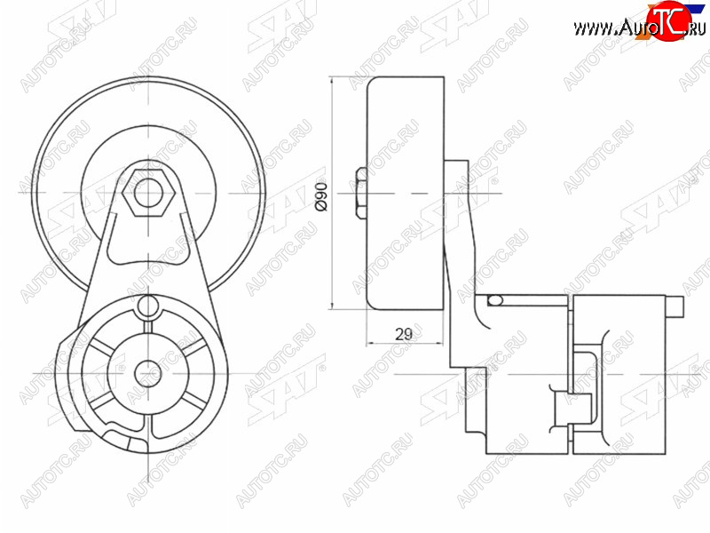 Натяжитель приводного ремня HYUNDAI SANTA FE 2,7 05- ST-25281-3E000