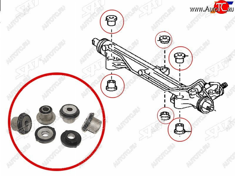 Сайлентблок рулевой рейки (комплект) TOYOTA LAND CRUISER 200SEQUOIA 07-LEXUS LX 570 07- ST-44200-60170B