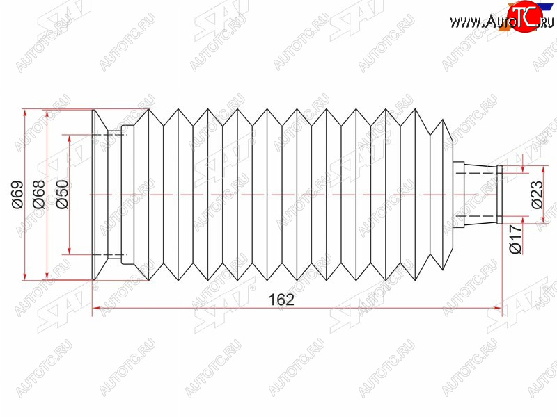 Пыльник рулевой рейки TOYOTA HIACE REGIUS ACE 89-95 LH=RH ST-45535-26020