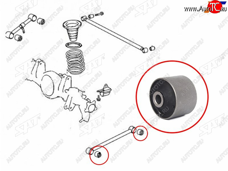 Сайлентблок заднего нижнего продольного рычага TOYOTA LAND CRUSER 200LEXUS LX570 07 SSANG YONG NEW ST-48702-60140