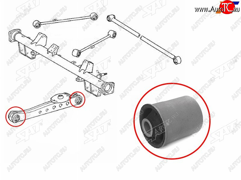 Сайлентблок заднего нижнего продольного рычага TOYOTA PROBOXSUCCEED 02- ST-48704-52010