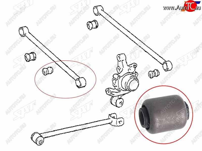 Сайлентблок задней цапфы TOYOTA CALDINA ST215CT216 4WD 1997-2002 ST-48710-21020-U