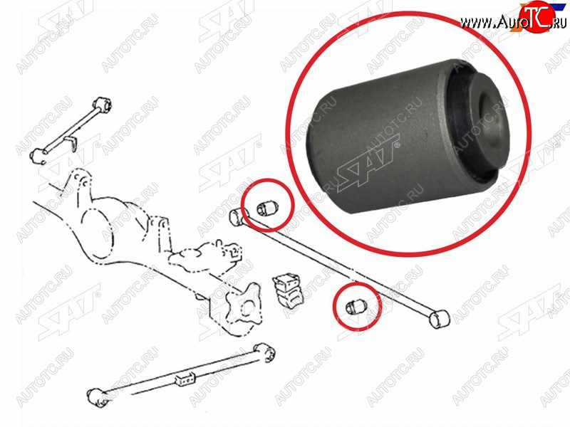 Сайлентблок задней поперечной тяги TOYOTA SURFLAND CRUISER PRADO 02-09FJ CRUISER 06-LEXUS GX470 ST-48725-35040