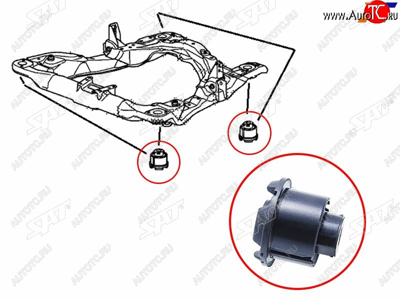 Сайлентблок переднего подрамника HONDA ACCORD 08-12CROSSTOUR 10-ACURA TSX 09-14 ST-50260-TA0-A01