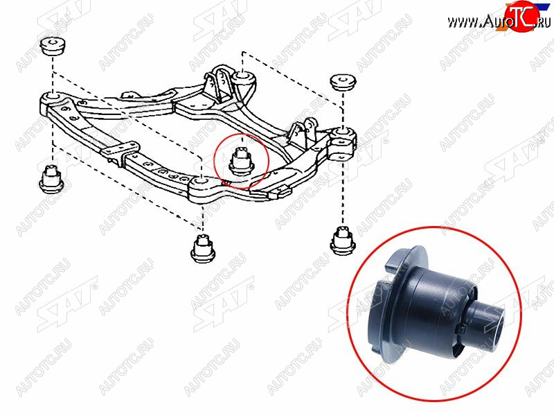 Сайлентблок подрамника задний TOYOTA CAMRY 06-15LEXUS ES240350 06- RH ST-52215-33090