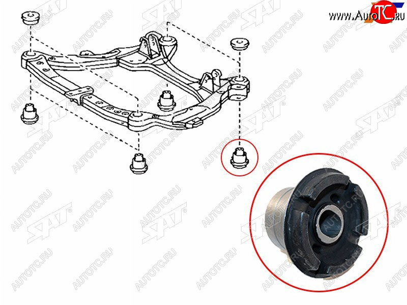 Сайлентблок подрамника LEXUS RX300350400 03-08RX270300350 08-15HARRIER 03-12HIGHLANDERKLUGER ST-52217-28010