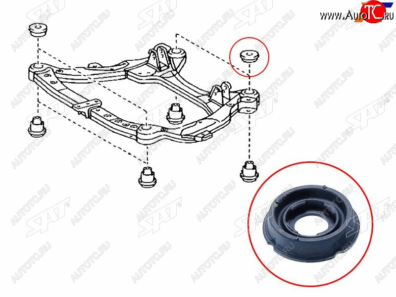 Сайлентблок подрамника LEXUS RX300350400 03-08RX270300350 08-15HARRIER 03-12HIGHLANDERKLUGER ST-52216-28010