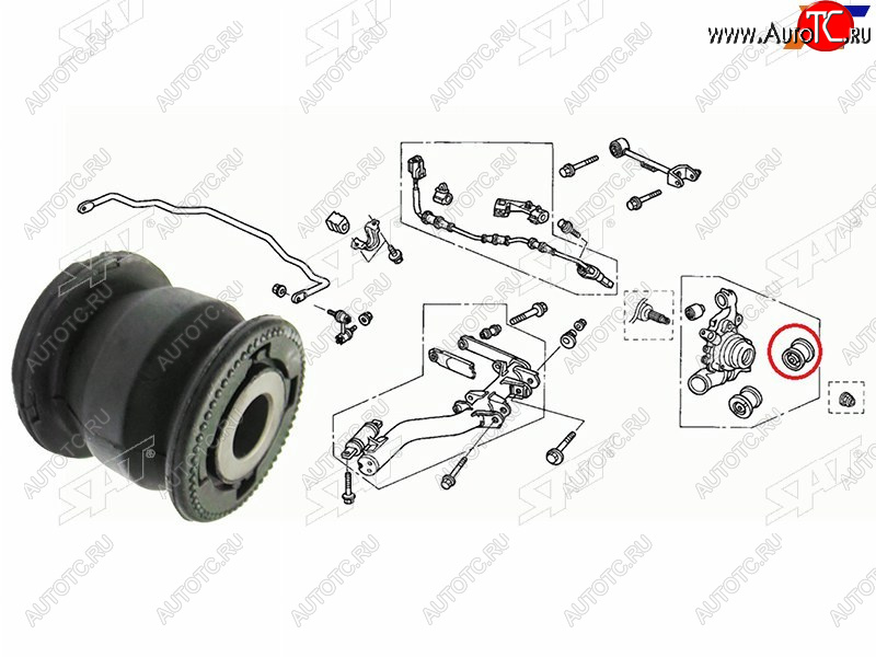 Сайлентблок задней ступицы RR HONDA CIVICCR-VSTREAM 01- ST-52366-S5A-024