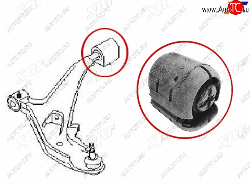 Сайлентблок переднего рычага RR NISSAN ALMERA 95-01PRESEA 95-99R-NESSA 97-02SENTRA 94-00SUNNY 93 ST-54570-0M000