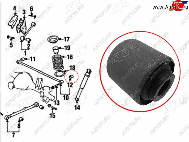 Сайлентблок задней поперечной тяги (панара) NISSAN TERRANO 95-03INFINITI QX4 96-02HYUNDAI TERRACAN ST-55135-11C00