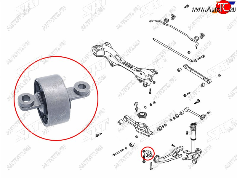 Сайлентблок заднего продольного рычага HYUNDAI IX35 09-15KIA SPORTAGE 10-16 RH ST-55275-3W000