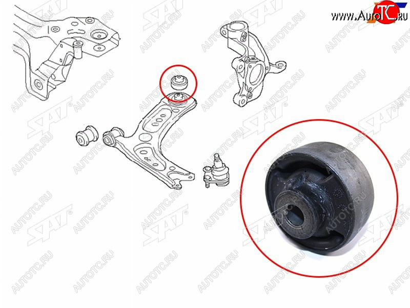 Сайлентблок переднего рычага задний (вертик) SKODA OCTAVIA 13-SUBERB 15-KODIAQ 17-VOLKSWAGEN TIGU ST-5Q0407183E