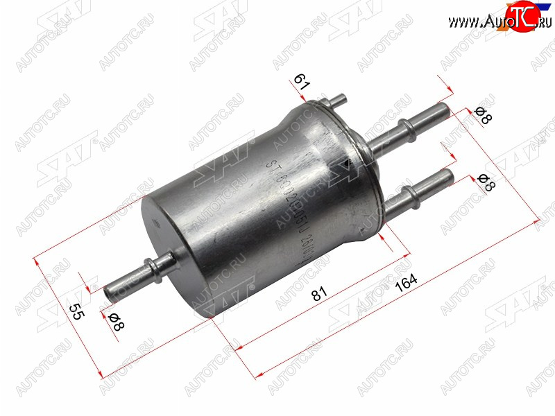 Фильтр топливный 4 bar VW POLO 01-JETTA 1.6 05-SKODA FABIA 01-OCTAVIA 04-13RAPID 12- ST-6Q0201051J