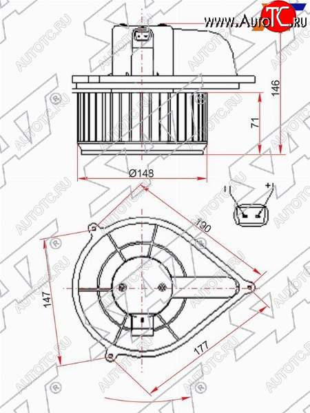 Мотор отопителя салона Peugeot Boxer 94-06  Citroen Jumper 94-02  Fiat Ducato 94-12 ST-71734232