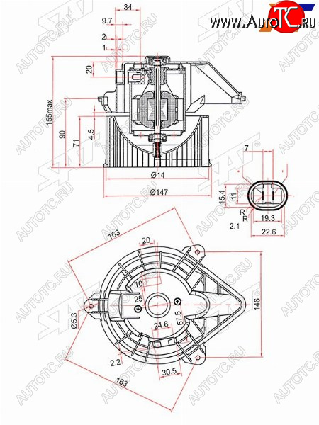 Мотор отопителя салона Nissan Primastar 02-14  Opel Vivaro 01-14  Renault Trafic 01-14 ST-7701050310