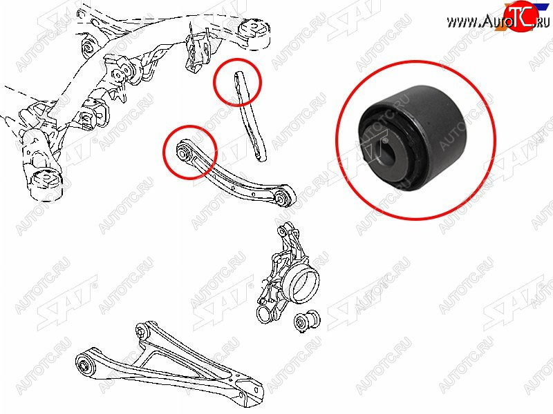 Сайлентблок заднего поперечного рычага (внутр) AUDI Q7 06-15VOLKSWAGEN TOUAREG 03- ST-7L0505398B