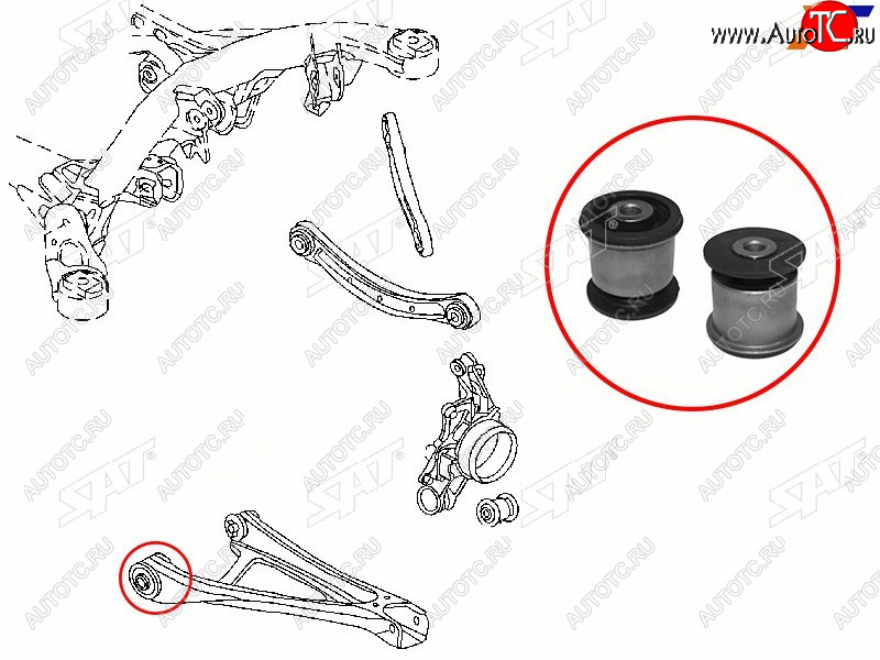 Сайлентблок задней подвески AUDI Q7 06-15VOLKSWAGEN TOUAREG 03-PORSCHE CAYENNE 02-10 ST-7L0505311BB