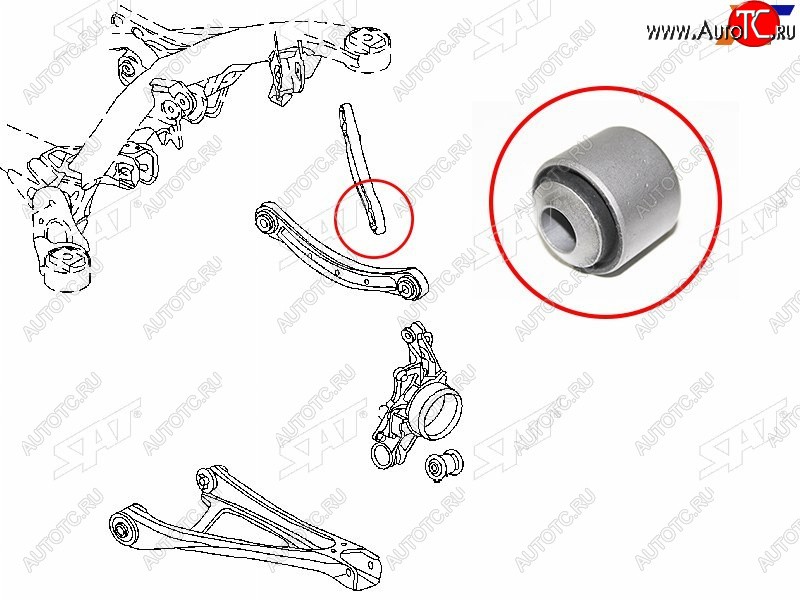 Сайлентблок заднего поперечного рычага AUDI Q7 06-15VOLKSWAGEN TOUAREG 03- ST-7L8501529A-B2