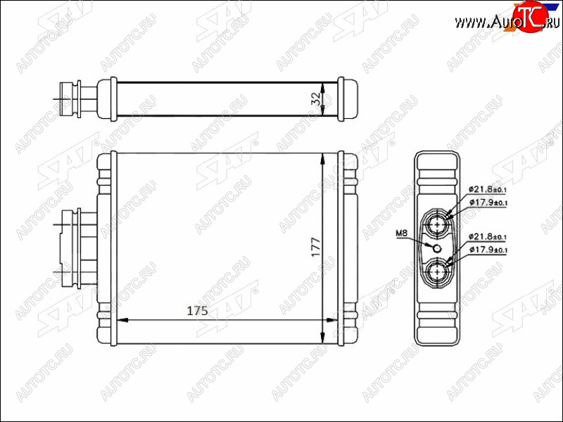 Радиатор отопителя салона  AUDI A1 10-SKODA FABIA 99-ROOMSTER 06-VOLKSWAGEN FOX 05-POLO 01-POLO ST-87-0027