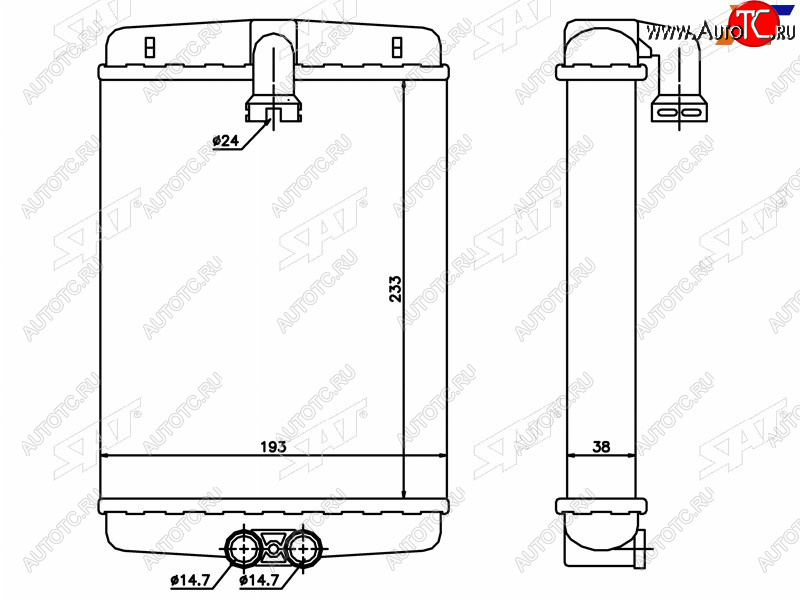 Радиатор отопителя салона MERCEDES C-CLASS W202 93-00(трубчатый) ST-87-0036