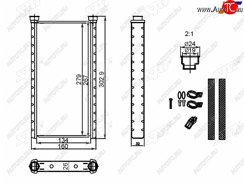 Радиатор отопителя салона AUDI A6 11-18A7  11-18A8 10-17 ST-87-0053