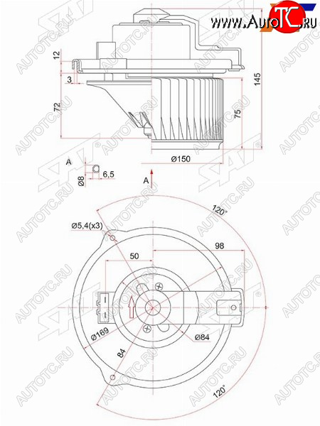 Мотор отопителя салона Toyota Camry (XV20,XV30) 96-06  Harrier (XU30) 03-13  Land Cruiser Prado (J ST-87103-33081