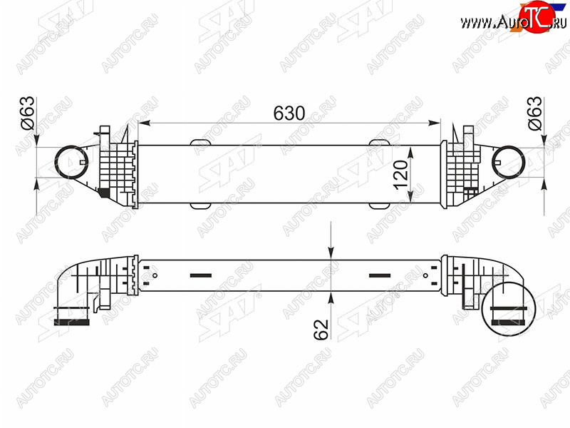 Радиатор интеркулера MERCEDES BENZ C-CLASS W204 06-14E-CLASS W212 09- ST-A2045000500