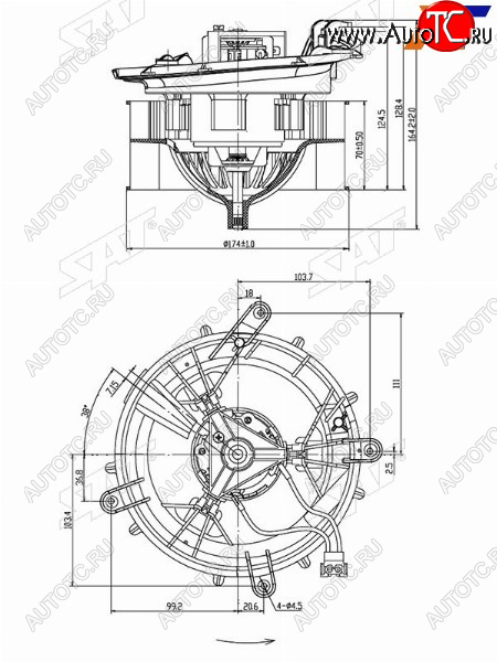 Мотор отопителя салона Mercedes-Benz S-Class 98-05  CL-Class 99-06 ST-A2208203142