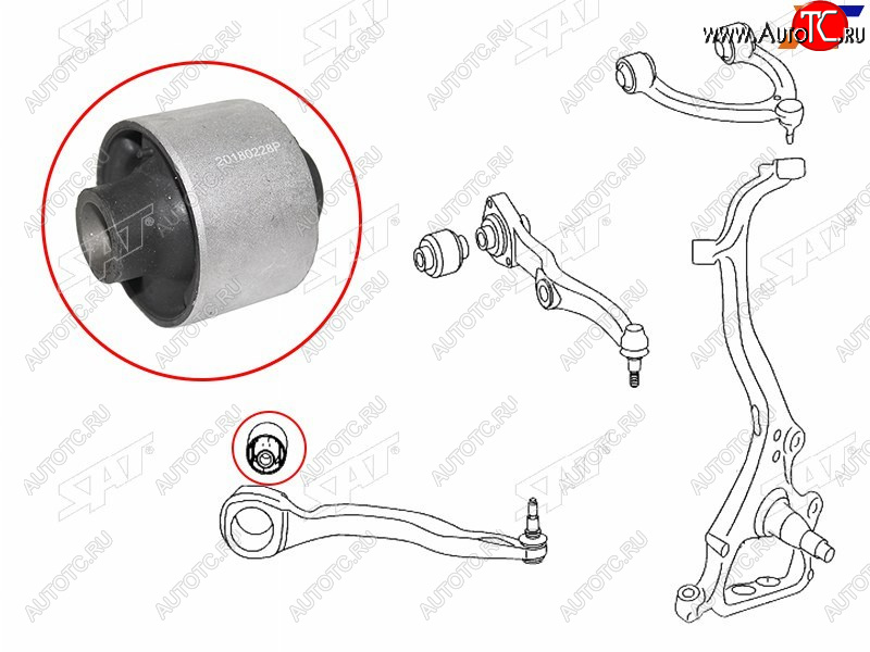 Сайлентблок переднего нижнего продольного рычага (до 2011) MERCEDES-BENZ W221 05-13C216 06- ST-A2213330814