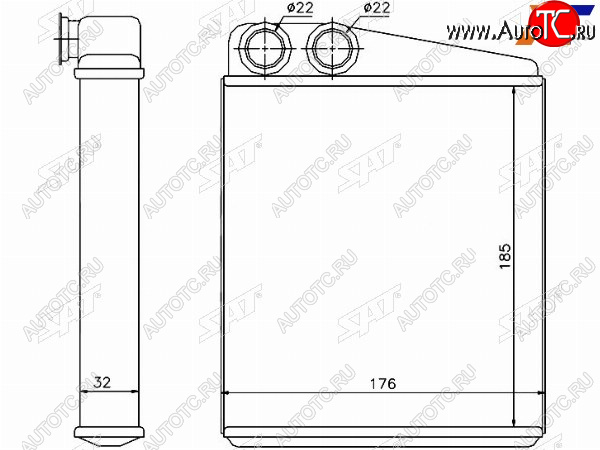 Радиатор отопителя салона AUDI A3S3 03-TT 06-SEAT ALTEATOLEDO 04- LEON 05-SKODA OCTAVIA ST-AU07-395-0