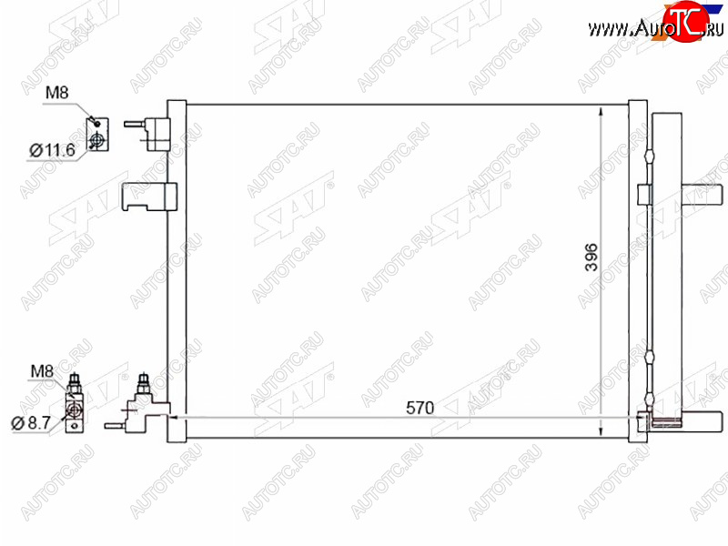 Радиатор кондиционера Chevrolet Cruze 09-15  Daewoo Lacetti 08-11  Opel Astra 09-15  Zafira 11-16 ST-CH09-394-A0