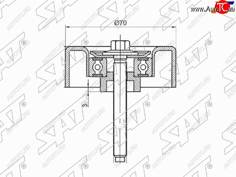 Ролик приводного ремня обводной MAZDA 3 2,3T 06-092,5 09-6 1,8-2,5 02-CX-7 2,3-2,5 09-MPV 2,3 02 ST-LFH1-15-940