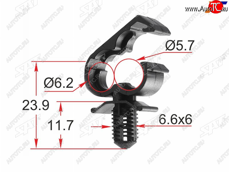 Клипса для крепления трубок FORD (1 шт.)                                                             ST-M12386