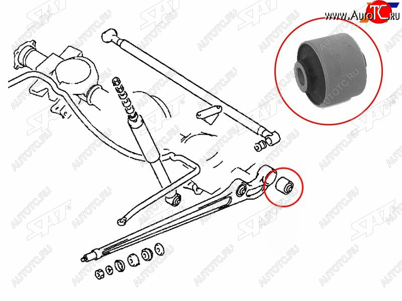 Сайлентблок заднего нижнего продольного рычага задний MITSUBISHI PAJEROMONTERO 91-04 ST-MR112891