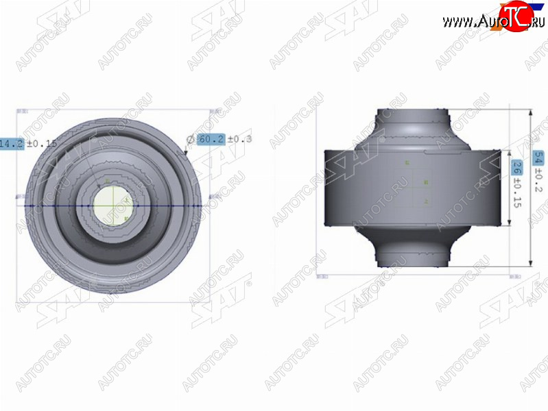 Сайлентблок RR (вертик) переднего нижнего рычага MMC AIRTREKDINGODIONLANCER 00-06CHERY FORA 06- ST-MR403441