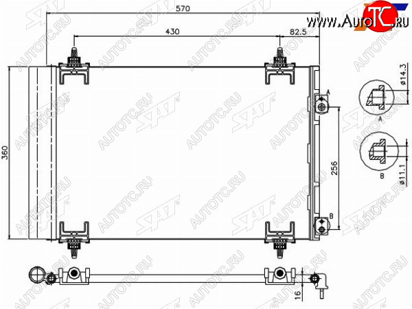 Радиатор кондиционера Citroen Berlingo 08-22  C4 04-11  C4 Picasso 07-14  Peugeot 308 07-15  Cit ST-PG38-394-0