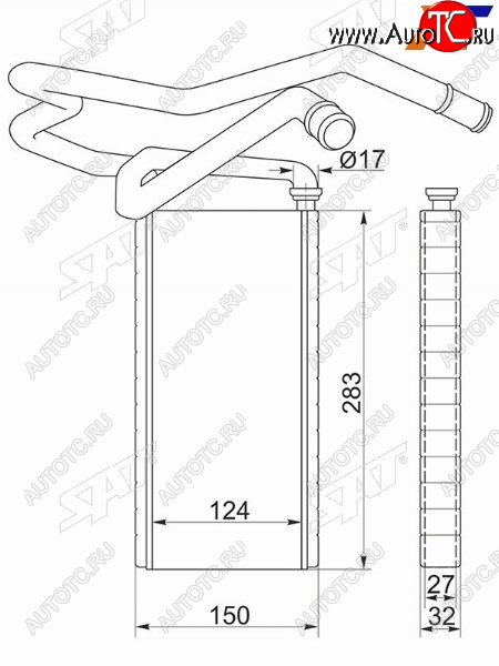 Радиатор отопителя салона TOYOTA LAND CRUISER PRADO 120SURF 215 02-09FJ CRUISER 10- ST-TY91-395-0